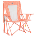 Patented Spring-Action Comfort Pro Rocker - Choice 375 - Freestyle Rocker Portable Outdoor Folding Chair - Coral Garden