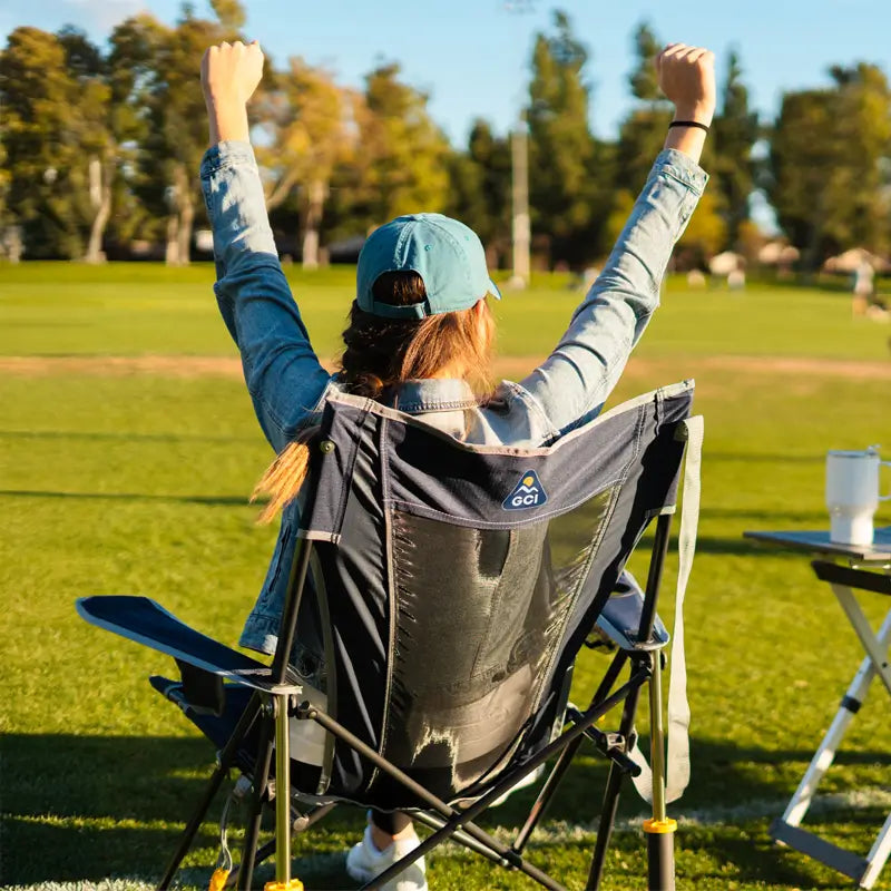 Patented Spring-Action Comfort Pro Rocker - Choice 375 - Freestyle Rocker Portable Outdoor Folding Chair Detail