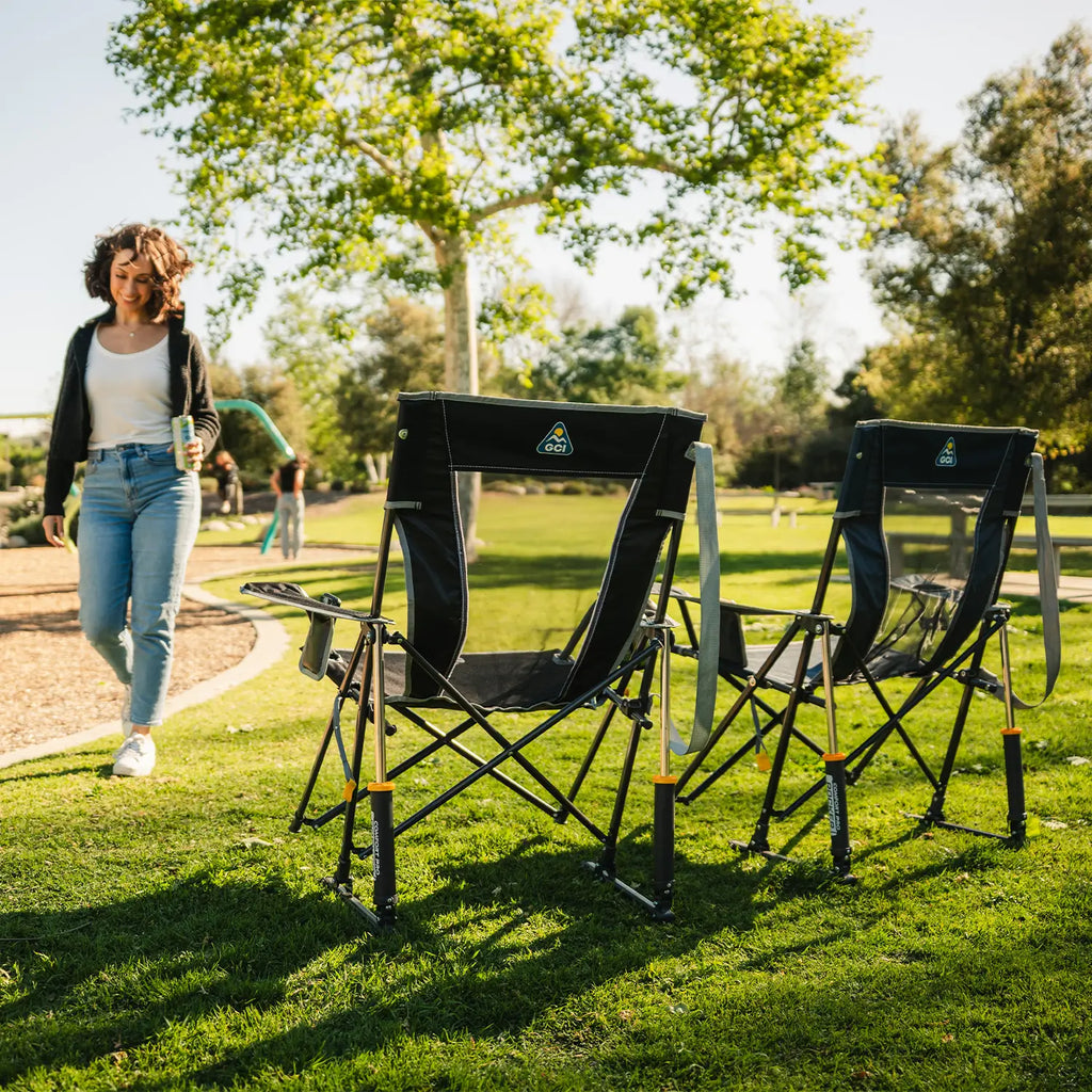 Patented Spring-Action Comfort Pro Rocker - Choice 375 - Freestyle Rocker Portable Outdoor Folding Chair Detail