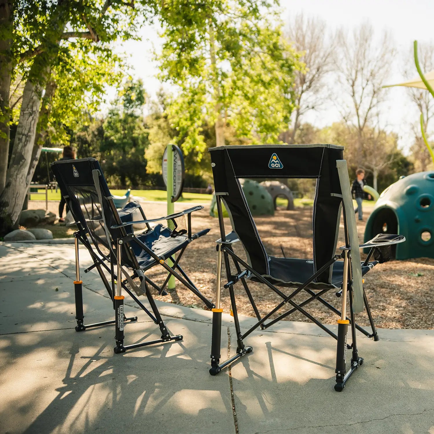 Patented Spring-Action Comfort Pro Rocker - Choice 375 - Freestyle Rocker Portable Outdoor Folding Chair Detail