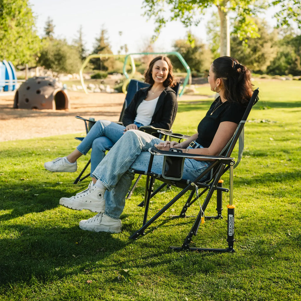Patented Spring-Action Comfort Pro Rocker - Choice 375 - Freestyle Rocker Portable Outdoor Folding Chair Detail