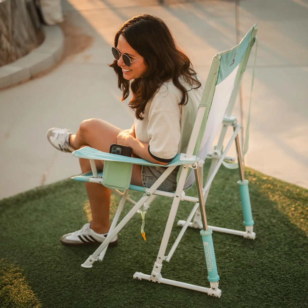 Patented Spring-Action Comfort Pro Rocker - Choice 375 - Freestyle Rocker Portable Outdoor Folding Chair Detail