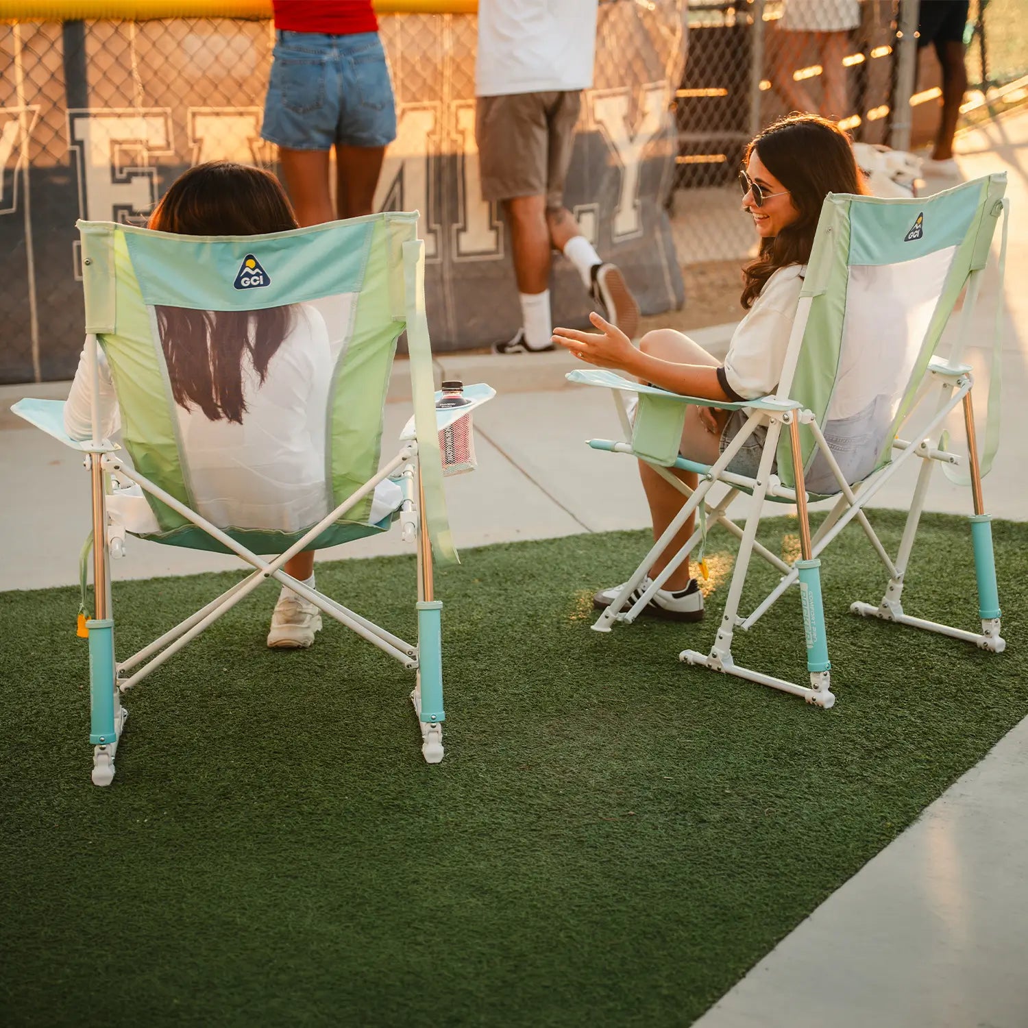 Patented Spring-Action Comfort Pro Rocker - Choice 375 - Freestyle Rocker Portable Outdoor Folding Chair Detail
