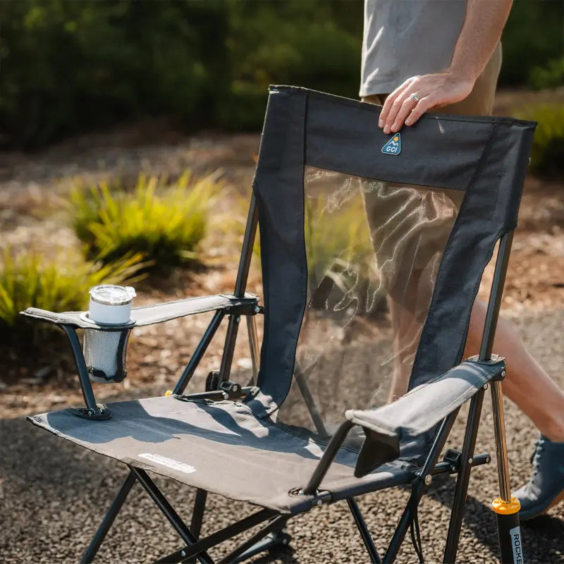 Smooth Motion Comfort Pro Rocker XL - Choice 107 - Freestyle Rocker Portable Outdoor Folding Chair Detail