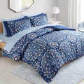 Heavyweight Warmth Queen Size Comforter Set, 9-Piece Bed in a Bag Queen, Navy Blue Bedding Comforter Set with Comforter, Flat Sheets, Fi... - All-Season Down Alternative Comforter Insert - Default Title