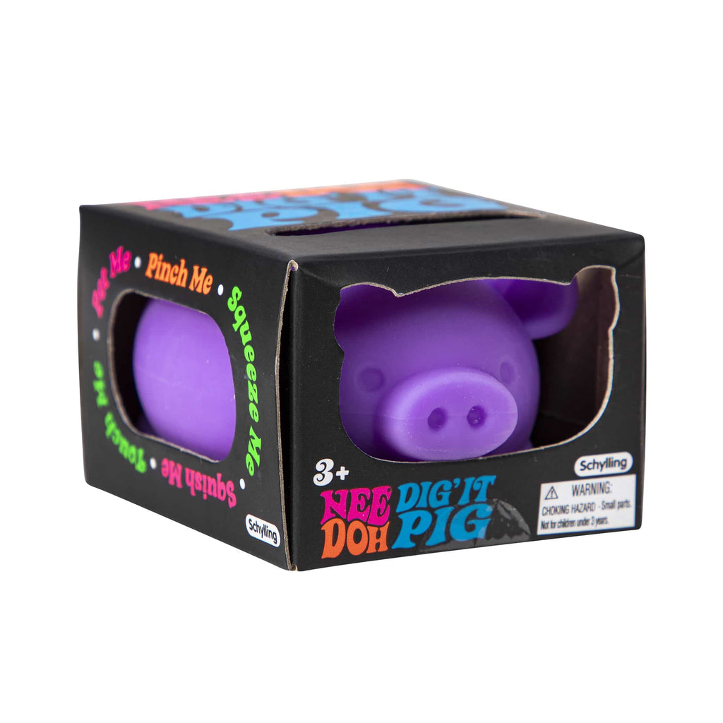Fun Fidget Monster NeeDoh Dig’ It Pig | Select Velvet Canopy - Purrfect Cat Squishy Character Stress Toy Detail
