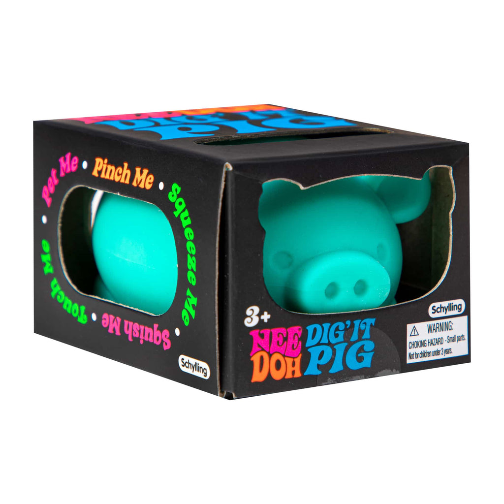 Fun Fidget Monster NeeDoh Dig’ It Pig | Select Velvet Canopy - Purrfect Cat Squishy Character Stress Toy Detail