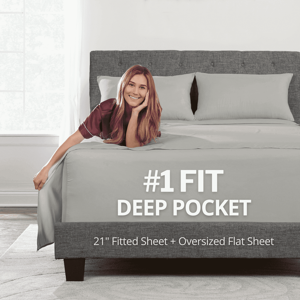 Wrinkle-Resistant Bedding 21” King Extra Deep Pocket Sheets - Deep King Fitted Sheet - Super And Ultra Deep Sheet - For Deep Mattress -... - Premium Ultra-Soft Pillowcase Pair for Sleeping - Default Title