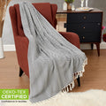 Cozy Fleece Turkish Cotton Throw Blanket & Beach Towel, 60"x70" Boho Decorative Blanket for Couch, Bed, Sofa & Outdoor, Lightweig... - Cozy Fleece Throw Blanket for Couch & Bed - Default Title