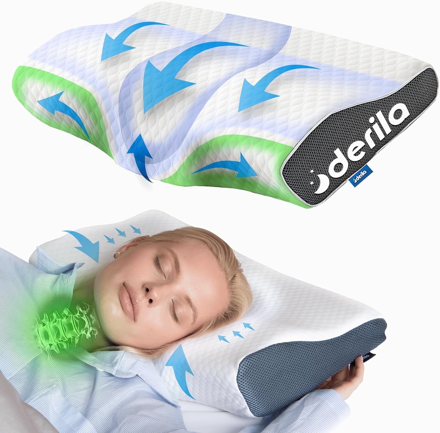 Hotel Collection | Cervical Memory Foam Bed Pillow Standard | Neck, Shoulder Pain Relief | Improves Sleeping - Ergonomic Memory Foam Pillow for Neck Pain Support - Default Title