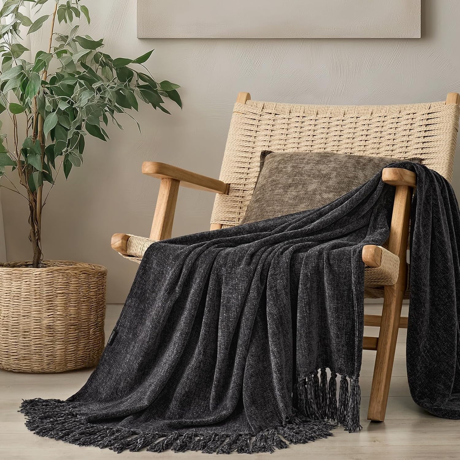 Reversible Sherpa Soft Chenille Throw Blanket for Couch, Cozy Plush Fuzzy Decorative Chenille Knit Throw Blanket with Tassels, Lightwei... - Lightweight Plush Warm Blanket for All Seasons - Default Title
