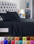 Ultra-Soft 1800 Series Microfiber Bed Sheets 6-Piece Set, Deep Pocket, Queen Black - Premium Ultra-Soft Pillowcase Pair for Sleeping - Default Title