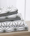 Breathable Luxury Bed Sheets Full Gray Texture/Embroidery 1500 Thread Count Microfiber - Breathable Egyptian Cotton Flat & Fitted Sheets - Default Title