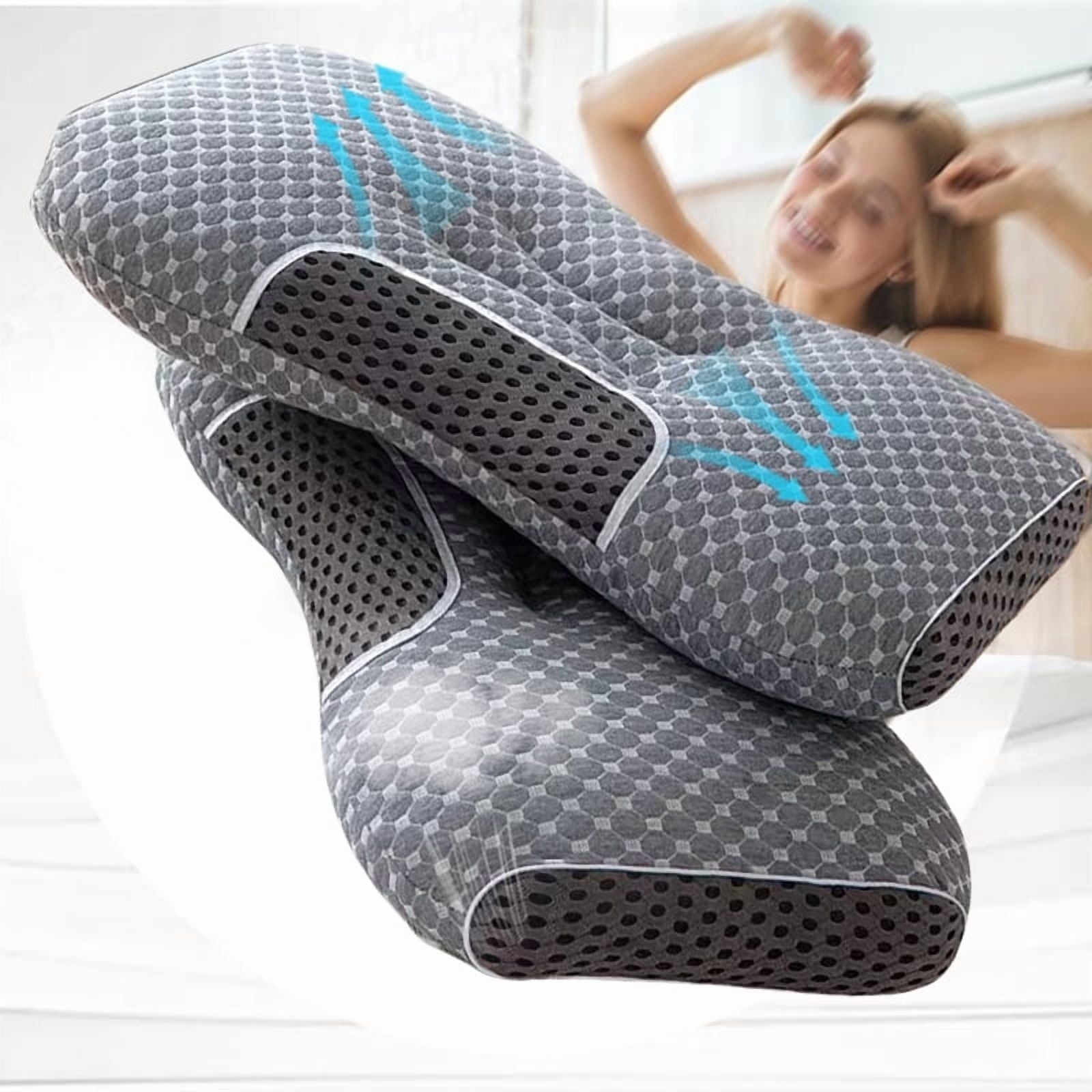 Orthopedic Support 2-Piece Set - 24"x15" Gray Bed for Back, Side, Stomach Sleepers - Ergonomic Memory Foam Pillow for Neck Pain Support - Default Title