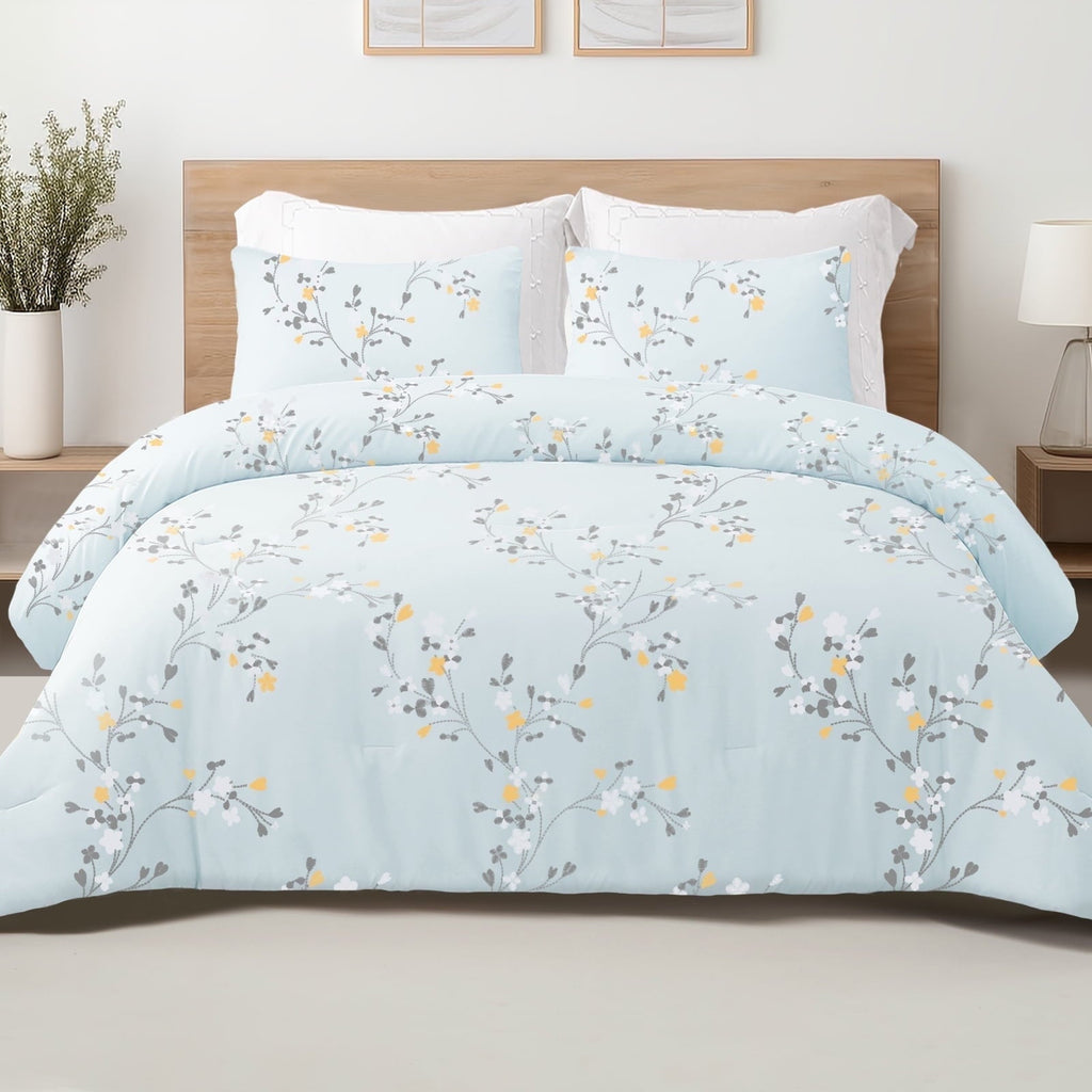Heavyweight Warmth 3-Piece Floral King Size Comforter Set, Microfiber Bedding Down Alternative Comforter for All Seasons with 2 Pillow S... - Cloud-Like Soft Lightweight Bed Comforter - Default Title
