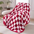 Lightweight Warm Checkered Knit Throw Blanket, Ultra Soft Cozy Fluffy Checkerboard Blankets, Lightweight Fuzzy Plush Throw for Couch a... - Super Soft Reversible Sherpa Flannel Blanket - Default Title
