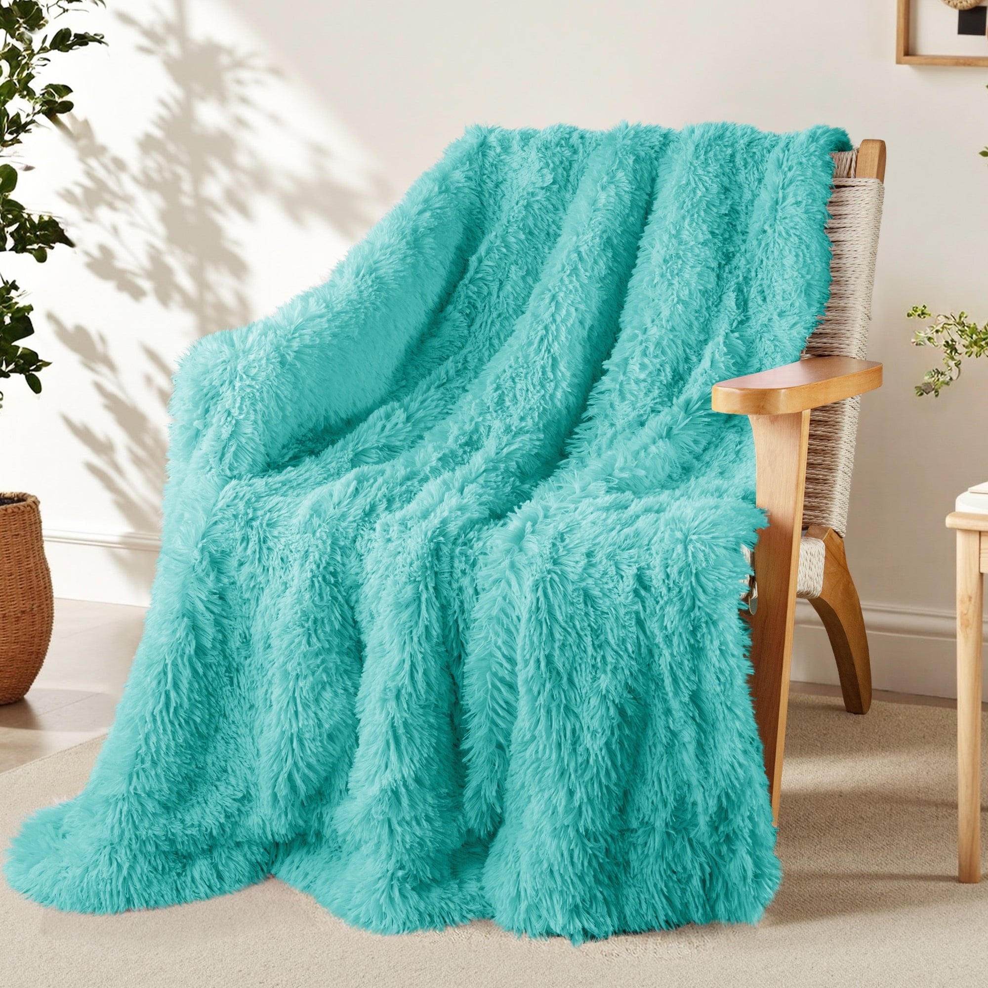 Super Soft Flannel Fuzzy Faux Fur Throw Blanket, Reversible Shaggy Sherpa Fleece Blankets,Fluffy Plush Warm Throws for Couch, Bed, 50x60... - Luxury Knitted Decorative Throw Blanket with Fringes - Default Title