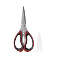 Premium Kitchen Stainless Steel Kitchen and Herb Shears with Red and Black Handle - Premium Stainless Steel Garlic Presser & Peeler - Default Title