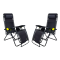 Low-Profile Freeform Zero Gravity Lounger Bundle - Choice 507 - Multi-Position Outdoor Beach Chair with Pillow - Black