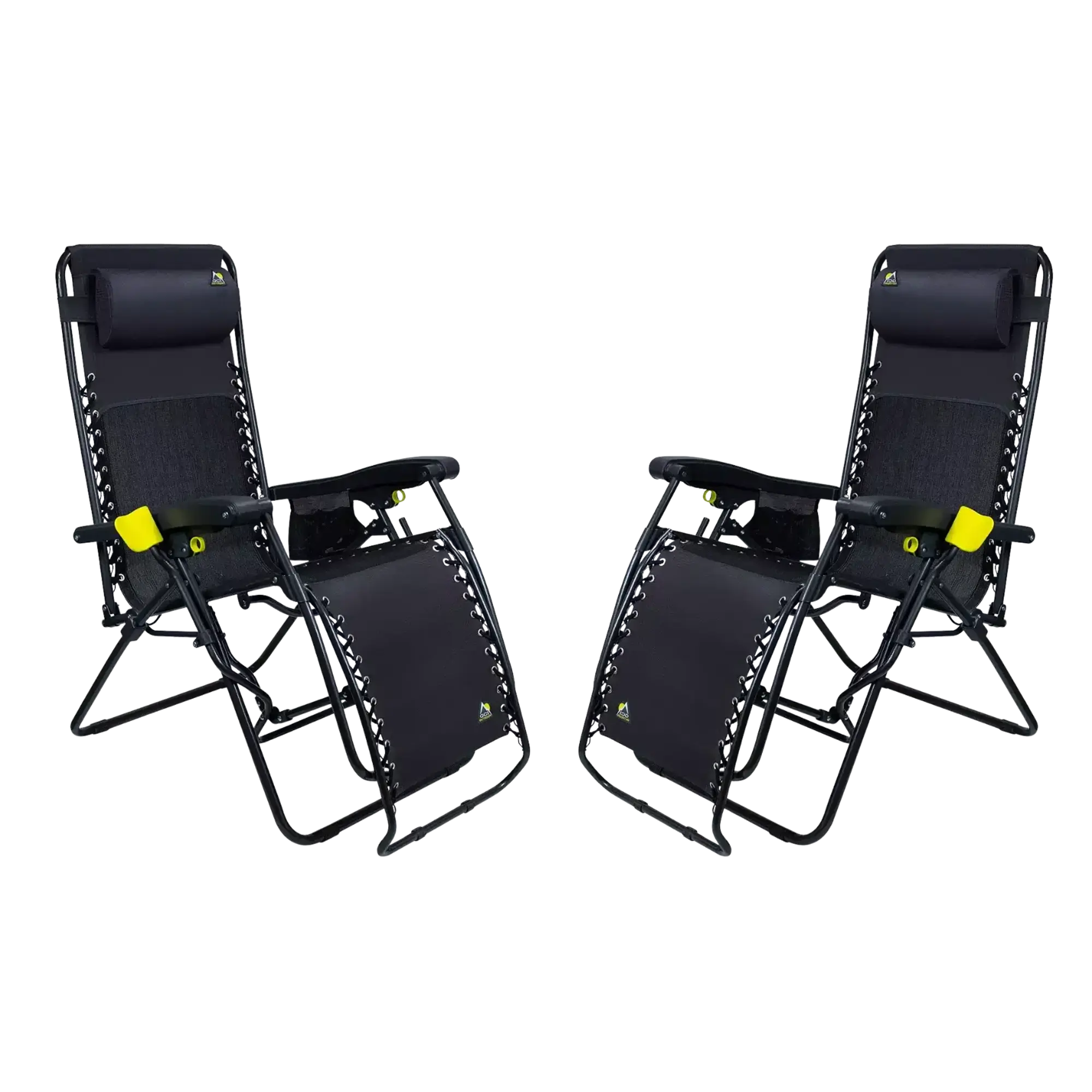 Low-Profile Freeform Zero Gravity Lounger Bundle - Choice 507 - Multi-Position Outdoor Beach Chair with Pillow - Black