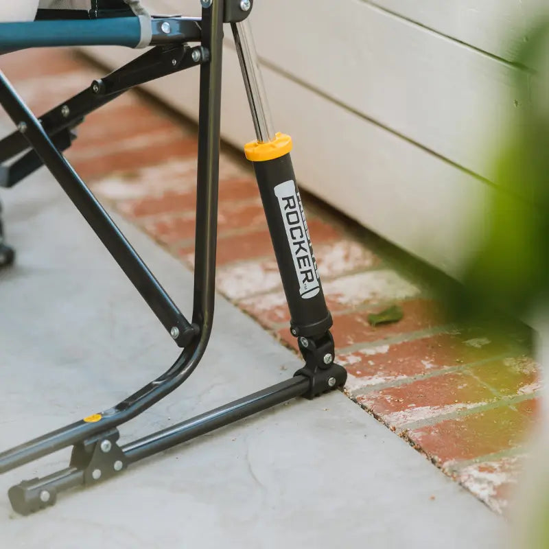 Premium All-Weather Freestyle Rocker with Side Table - Choice 853 - Heavy-Duty Kickback Rocker with Beverage Holder Detail