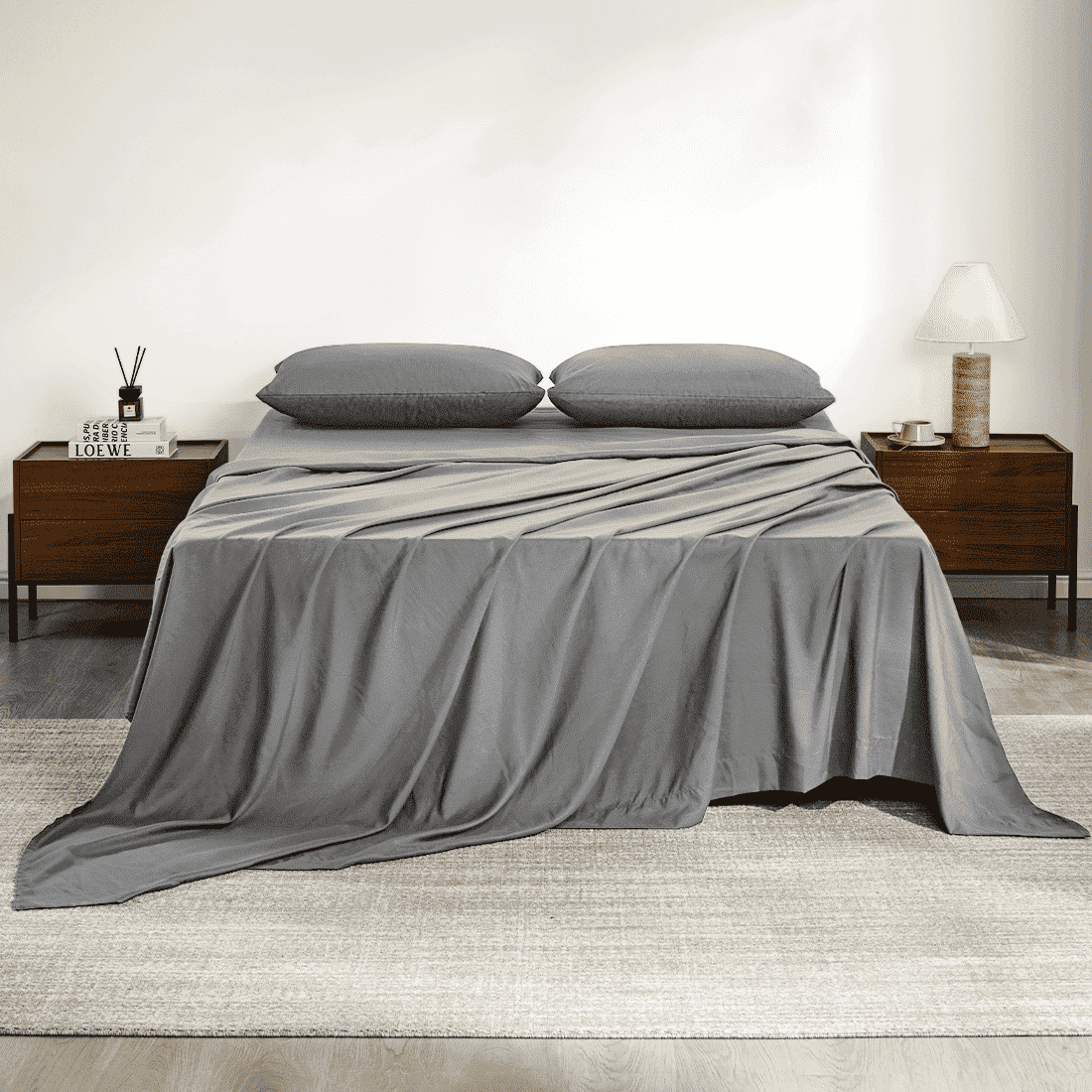 Ultra-Soft Full Size Bed Sheets, 4 Piece Sheets 14” Deep Pocket Sheet & Pillowcase Sets Soft Microfiber Luxury Bedding Fitted Sh... - Breathable Egyptian Cotton Flat & Fitted Sheets - Default Title