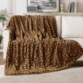 Cozy Fleece Leopard Print Throw Blanket Soft Cozy Fluffy Plush Cheetah Print Blanket for Home Decor,50"x60",Brown - Cozy Fleece Throw Blanket for Couch & Bed - Default Title