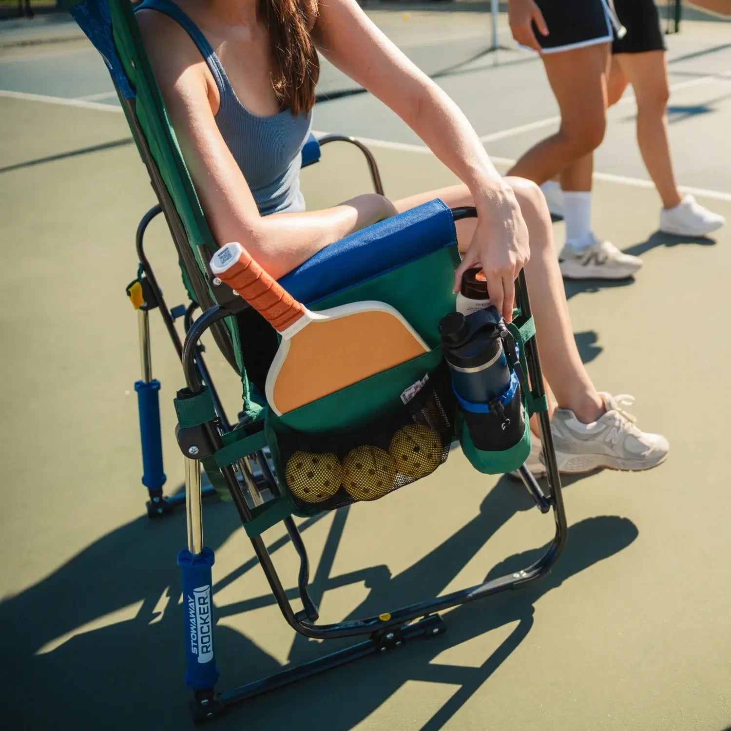 Patented Spring-Action Stowaway Rocker - Choice 794 - Heavy-Duty Kickback Rocker with Beverage Holder Detail