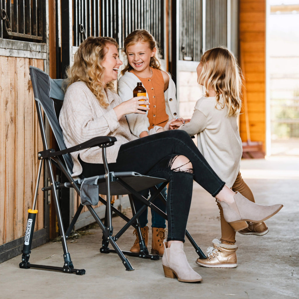 Heavy-Duty Freestyle RoadTrip Rocker - Choice 855 - Patented Spring-Action Rocking Chair for Camping Detail