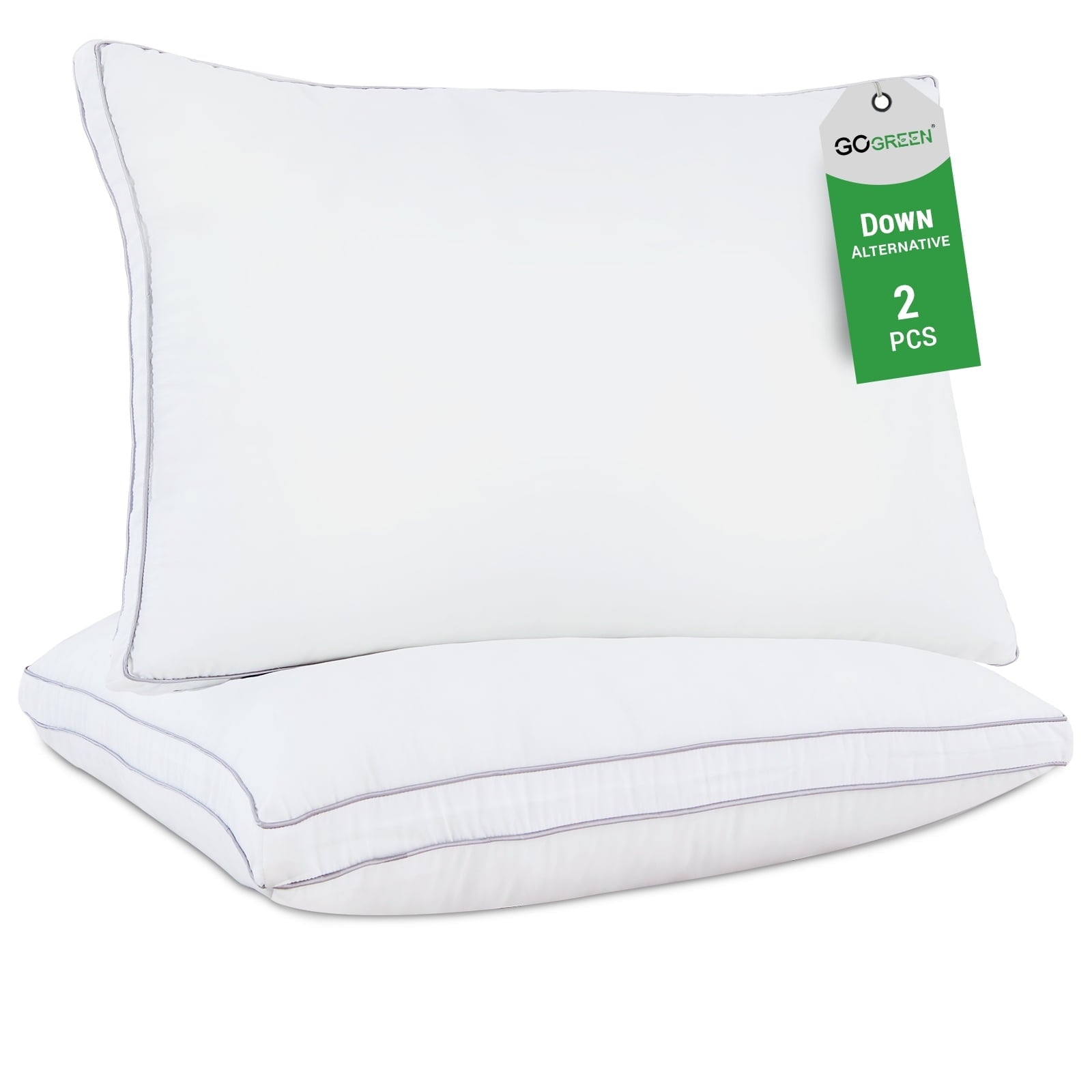 Hotel Collection 2 Pack Pillows for Bed, Standard Size Pillows Insert for Side and Back Sleepers, Soft Down Alternative Microfiber Fil... - Decorative Throw Pillow Cushion for Sofa & Bed - Default Title