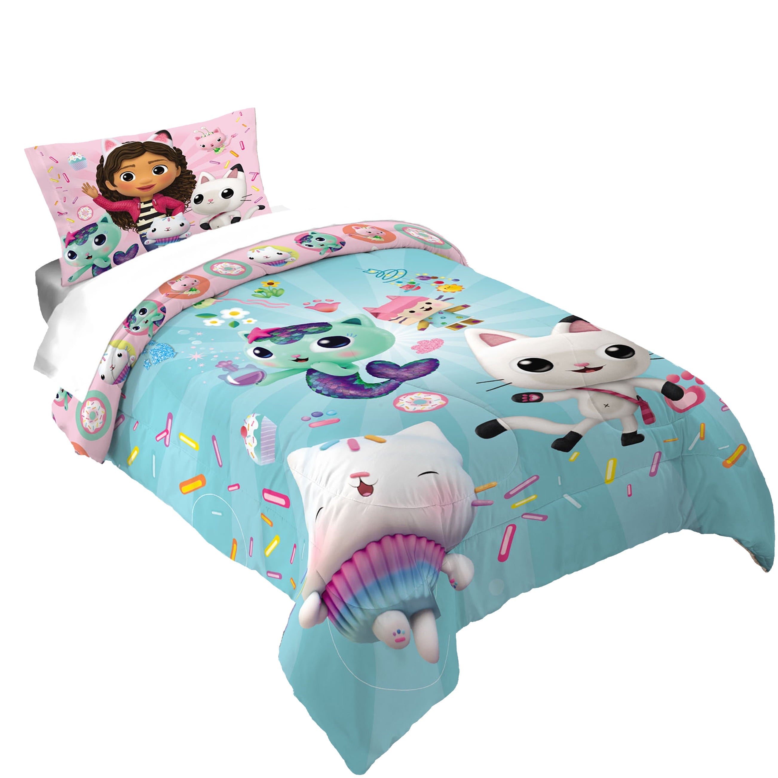 Heavyweight Warmth Gabby's Dollhouse Kids Comforter and Pillowcase, 2-Piece Set, Twin/Full, Reversible - Cloud-Like Soft Lightweight Bed Comforter - Default Title