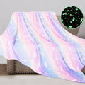 Cozy Fleece Glow in The Dark Pony Blanket for Kids, 50"x60" Soft Cozy Luminous Flannel Blanket, Christmas Birthday Gift for Girls... - Super Soft Reversible Sherpa Flannel Blanket - Default Title