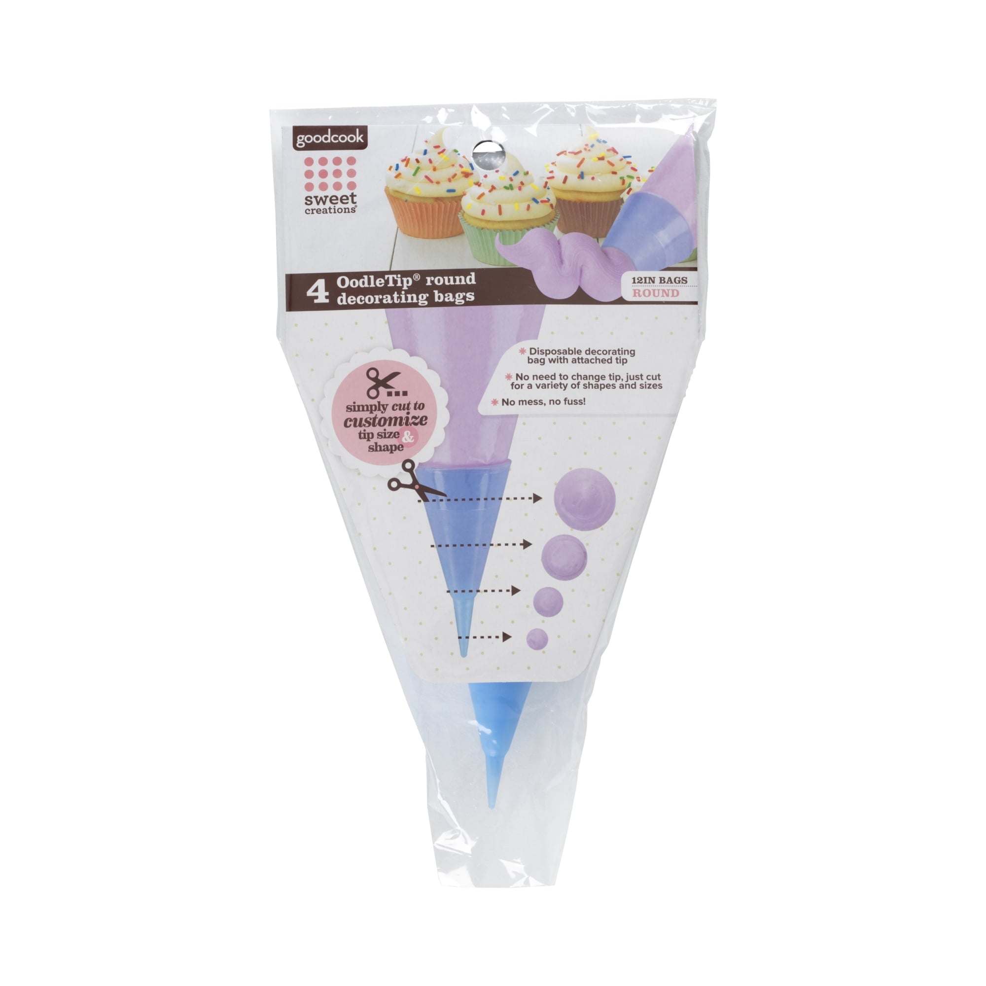Multi-Functional Bags with Cut-to-Size Oodle Round Tips, 4-Count - Innovative Kitchen Helper for Modern Cooking - Default Title