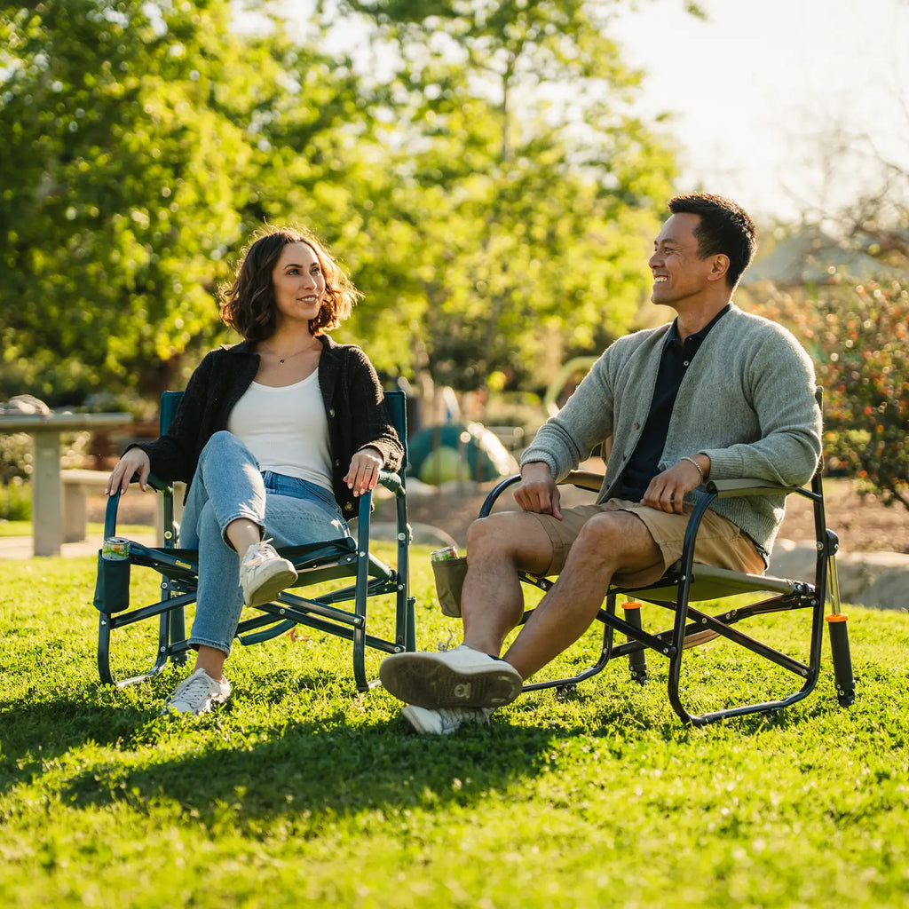 Patented Spring-Action Grab & Go Rocker - Choice 551 - Heavy-Duty Kickback Rocker with Beverage Holder Detail