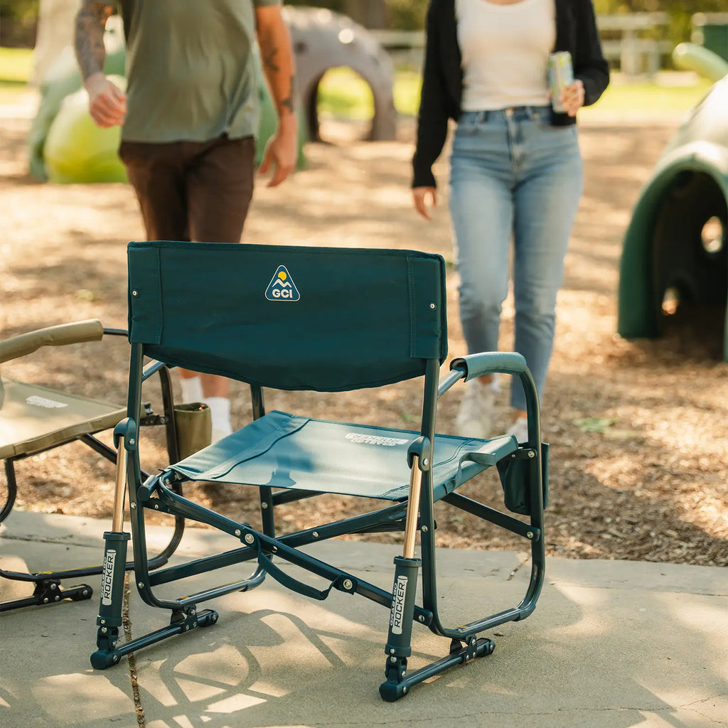Patented Spring-Action Grab & Go Rocker - Choice 551 - Heavy-Duty Kickback Rocker with Beverage Holder Detail