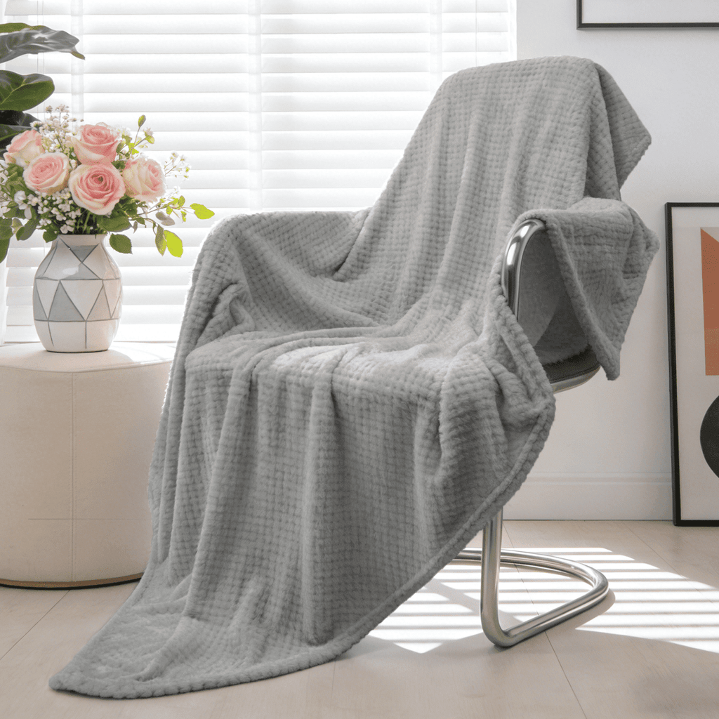 Reversible Sherpa Soft Jacquard for Couch, Waffle Weave Fuzzy s for Home Decor, Lightweight and Warm Bed s for Bed Sofa Office Travel - Lightweight Plush Warm Blanket for All Seasons - Default Title
