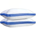 Hotel Collection Gusseted Quilted King Size Bed Pillows Set of 2, Blue Bed Pillows for Side Sleepers and Back Sleepers - Hotel Quality Plush Sleeping Pillows - Default Title