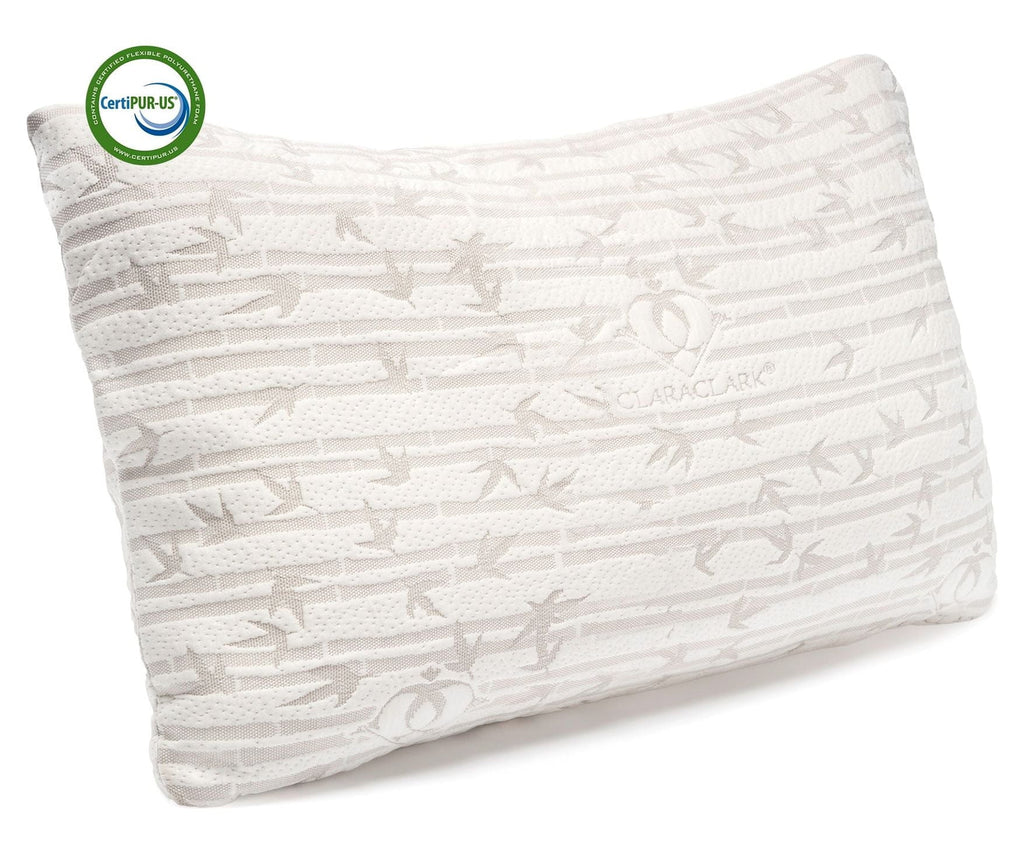 Decorative Plump Bed Pillow, Bamboo Pillows for Bed, Queen Size Pillows - Ergonomic Memory Foam Pillow for Neck Pain Support - Default Title
