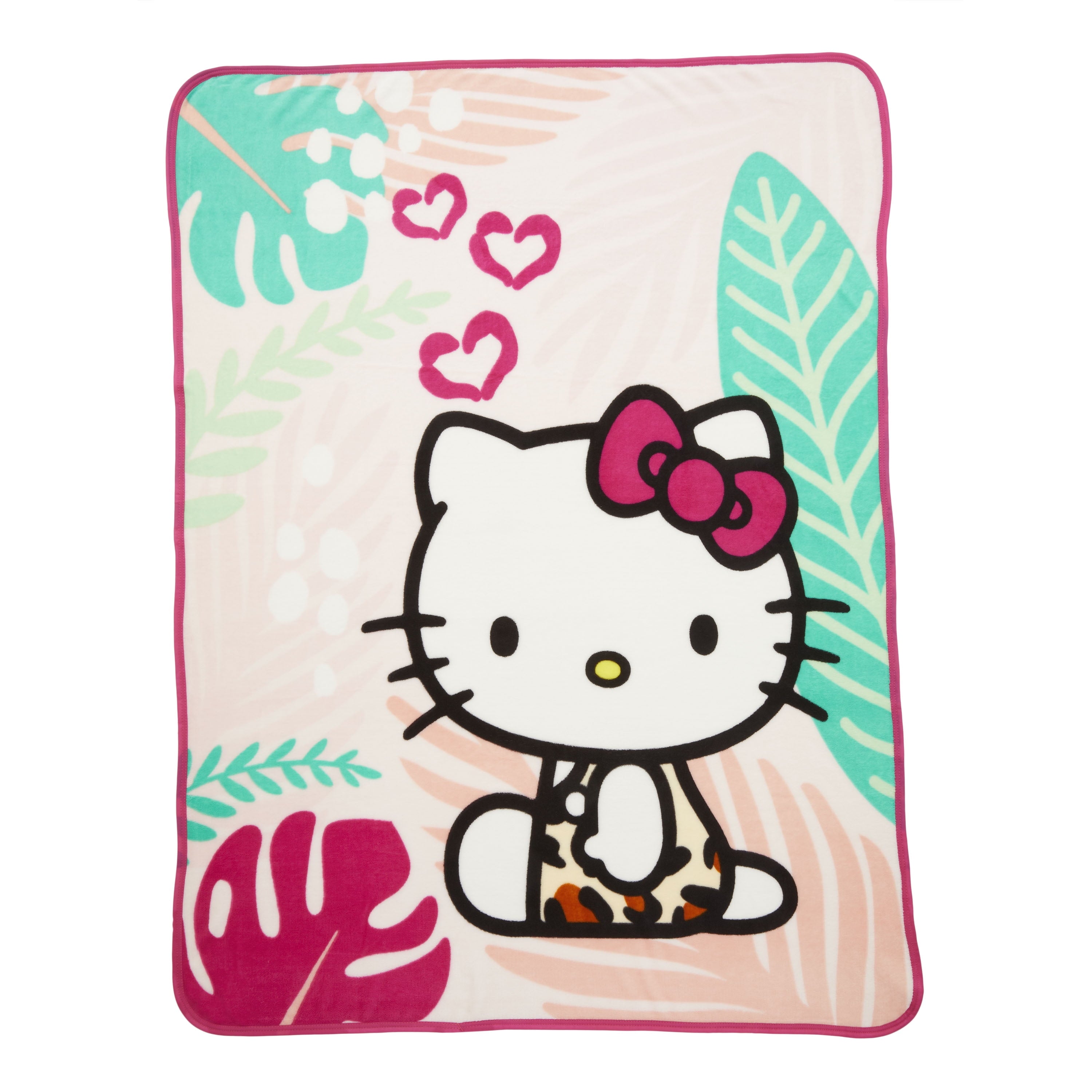 Cozy Fleece Kids Pink White Print Fleece Throw Blanket, 46 x 60 - Luxury Knitted Decorative Throw Blanket with Fringes - Default Title