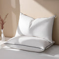 Fluffy Shredded Feather Down Pillows Set of 2, Medium Firm Hotel Bed Pillow 2 Pack, Queen Size, 20 x 30 in. - Hotel Quality Plush Sleeping Pillows - Default Title