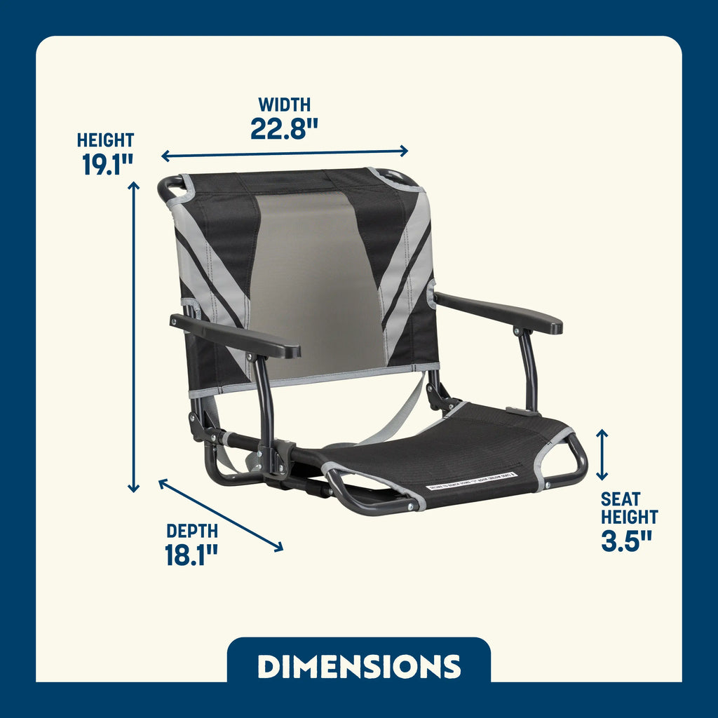 Bleacher-Friendly Big Comfort Stadium Chair with Armrests - Choice 465 - Ergonomic Portable Stadium Seat for Sports Events Detail