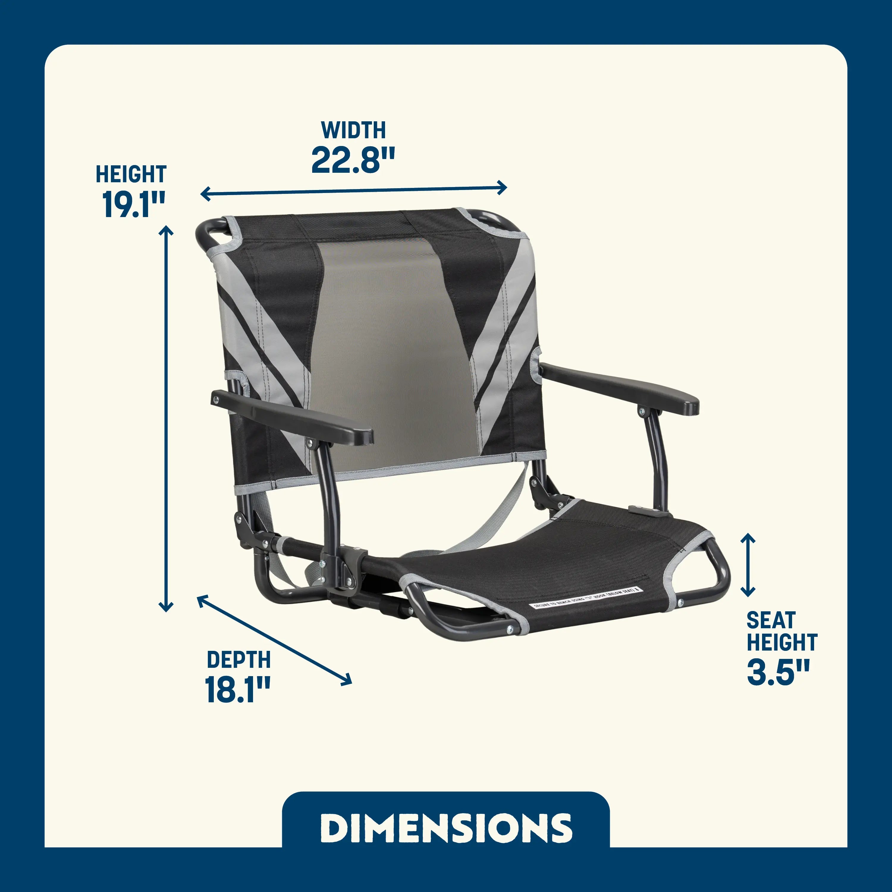 Bleacher-Friendly Big Comfort Stadium Chair with Armrests - Choice 465 - Ergonomic Portable Stadium Seat for Sports Events Detail