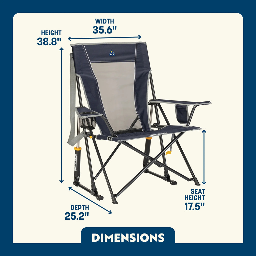 Patented Spring-Action Comfort Pro Rocker - Choice 375 - Freestyle Rocker Portable Outdoor Folding Chair Detail