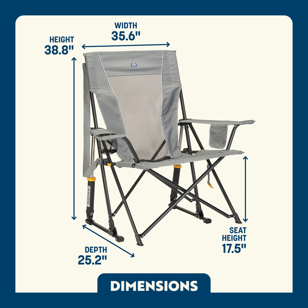 Patented Spring-Action Comfort Pro Rocker - Choice 375 - Freestyle Rocker Portable Outdoor Folding Chair Detail