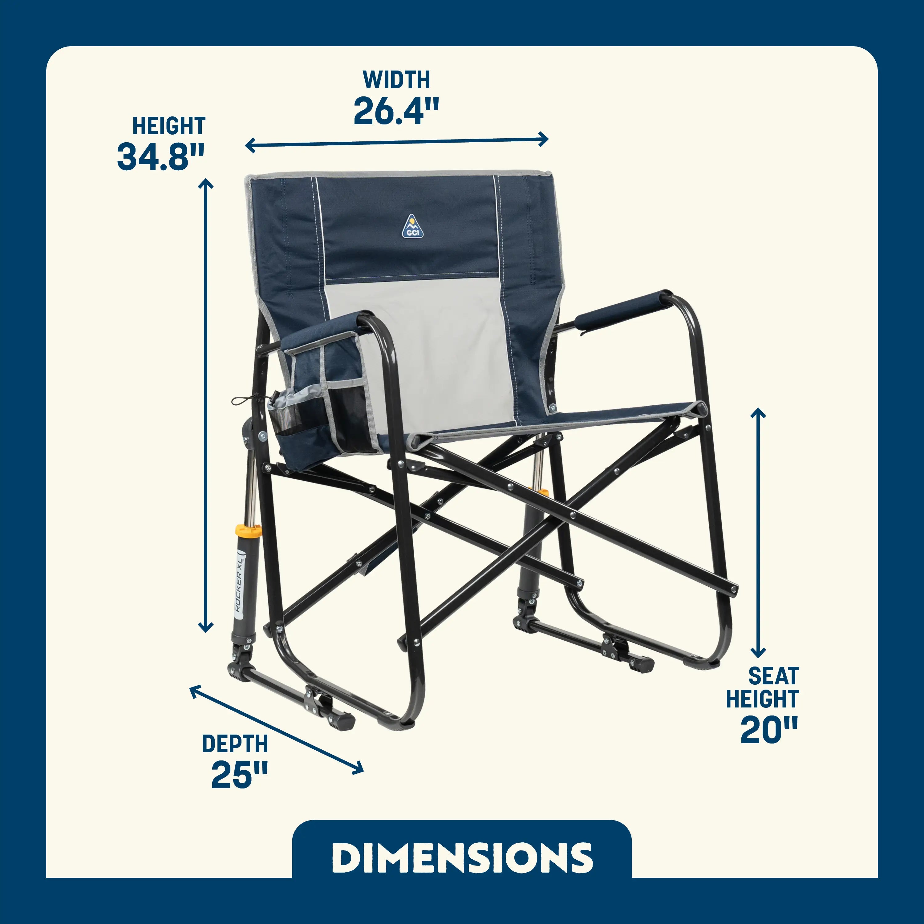 Patented Spring-Action Freestyle Rocker XL - Choice 552 - Patented Spring-Action Rocking Chair for Camping Detail