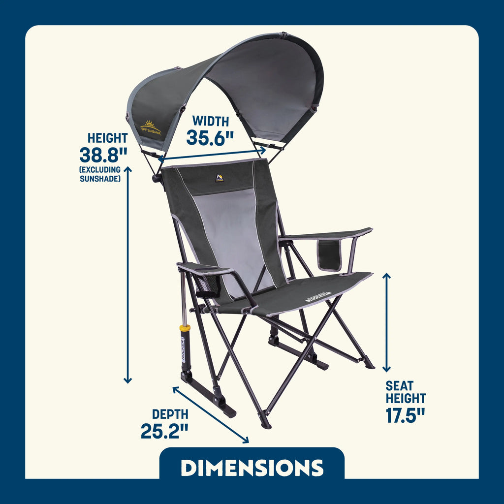 Heavy-Duty Freestyle SunShade Rocker - Choice 550 - RoadTrip Rocker Smooth Motion Camp Chair Detail