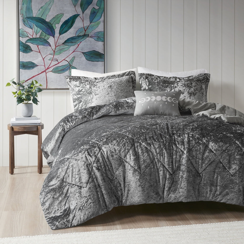 Heavyweight Warmth King/Cal King Size Comforter Sets, Velvet Bedding Comforter Set for All Seasons, Grey Bedding Set with Decor Pillow, ... - Cloud-Like Soft Lightweight Bed Comforter - Default Title