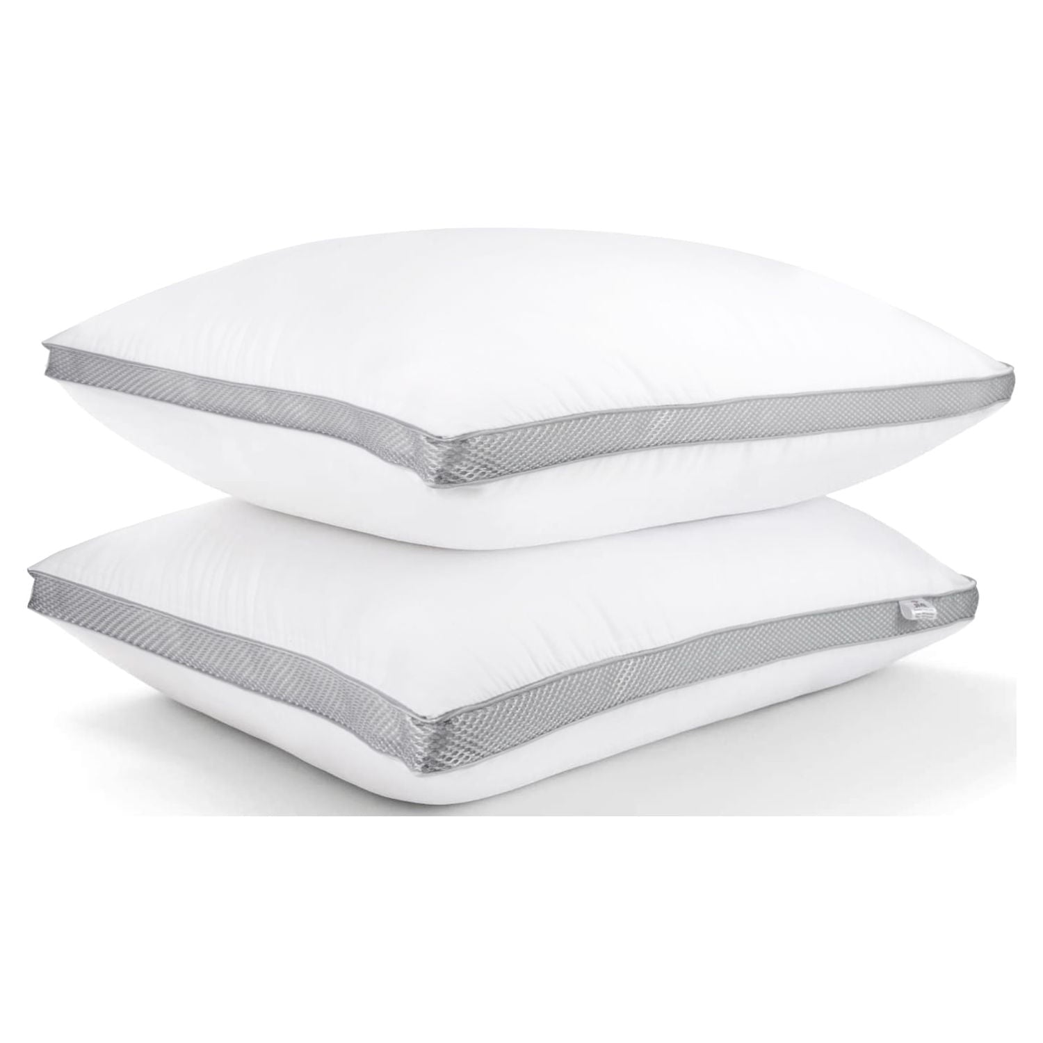 Ergonomic Memory Foam 2 Pack Cotton Down Alternative Pillows,Queen Size Bed Pillows Gusseted Hypoallergenic - Orthopedic Shredded Foam Bed Pillow Set - Default Title