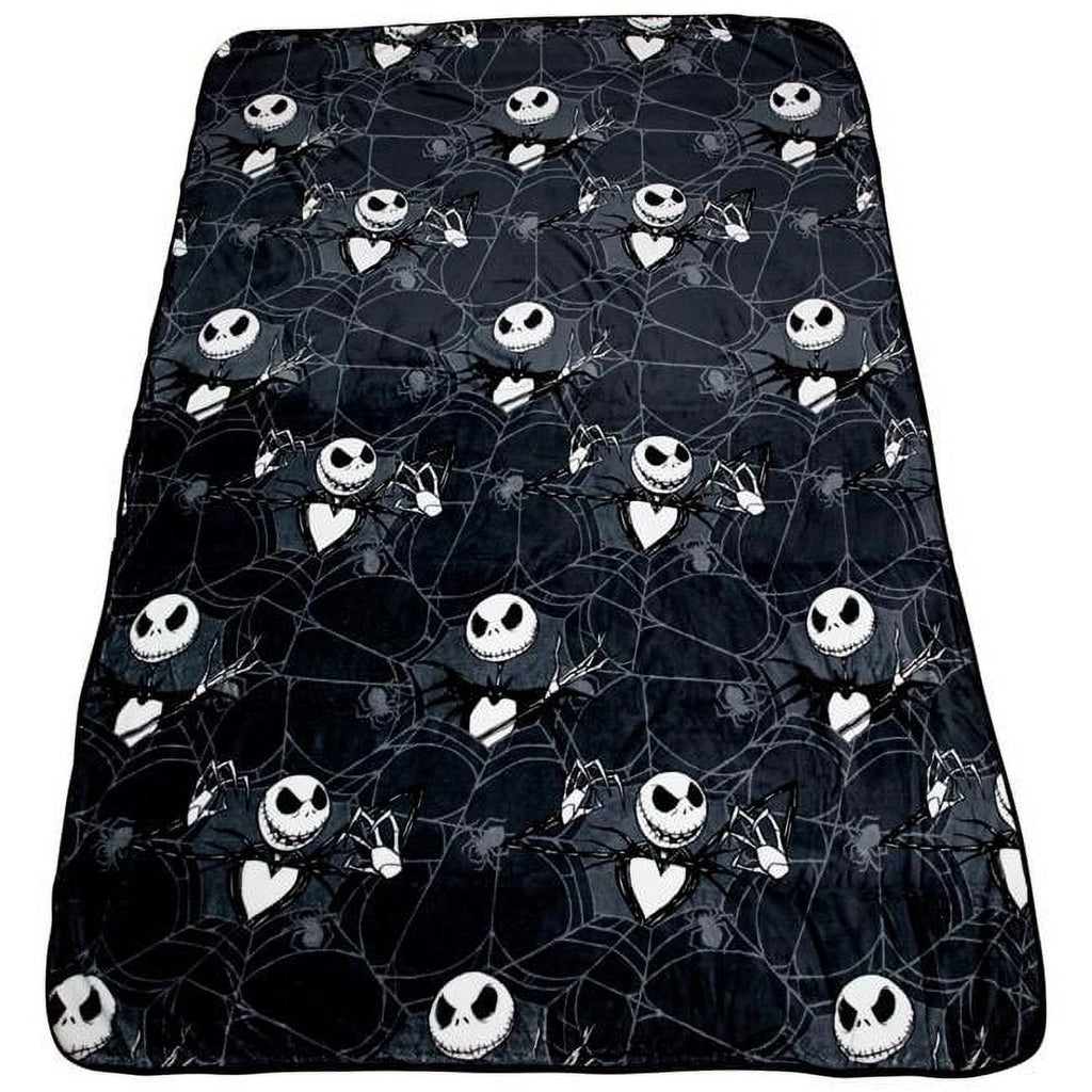 Reversible Sherpa Nightmare Before Christmas Jack Skellington 62x90 Plush Throw Blanket, 100% Polyester - Lightweight Plush Warm Blanket for All Seasons - Default Title