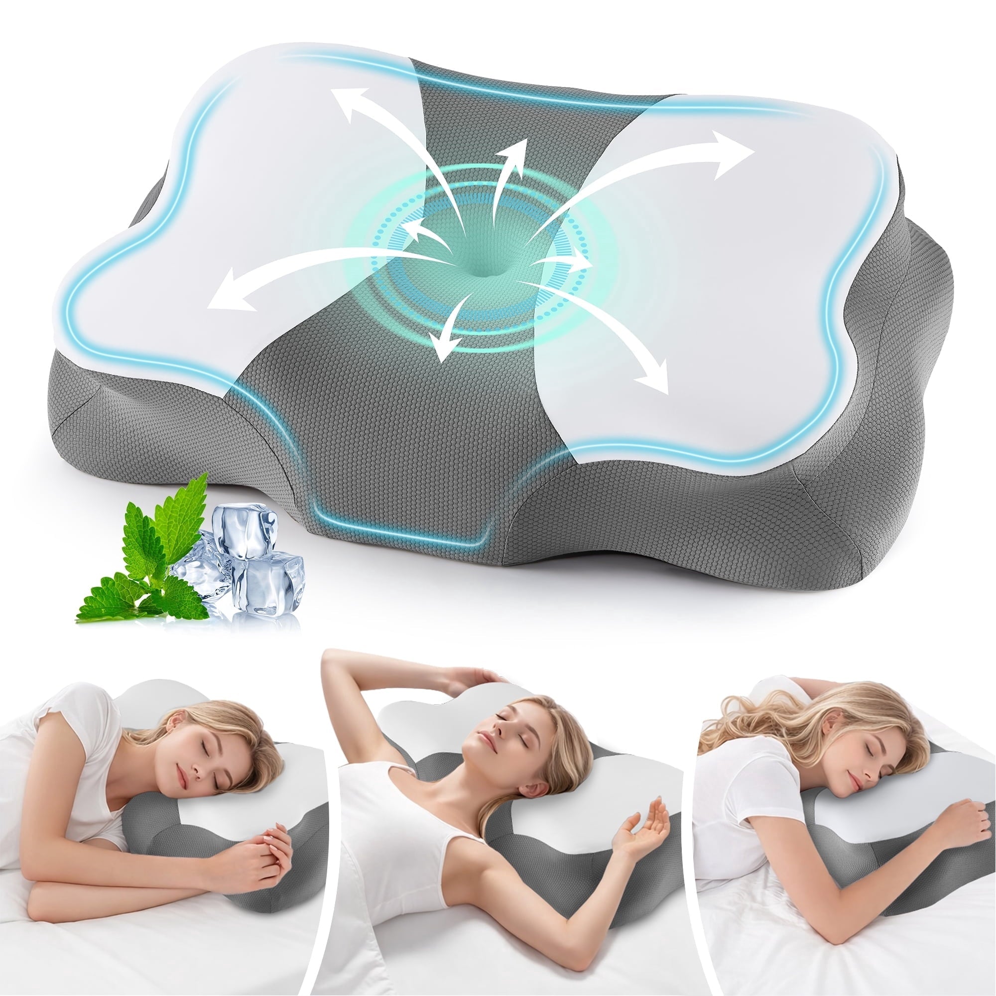 Hotel Collection Memory Foam Cervical Pillow for Sleeping Support - Orthopedic Bed Pillow for Neck, Shoulder Pain Relief, Adults, Side... - Ergonomic Memory Foam Pillow for Neck Pain Support - Default Title